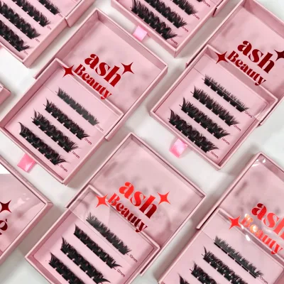 Factory Handmade Sticky Press on Lashes No Glue Need Lash Clusters Pre Glued Lashes Wholesale Self Adhesive Eyelashes Luxury Box