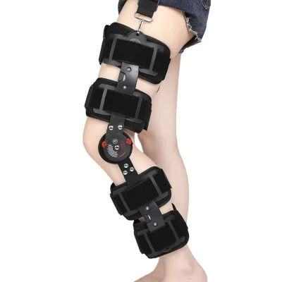 Adjustable Nylon and Neoprene Hinged Knee Joint Support Brace Rehabilitation Therapy Supplies for Knee Padding Protection