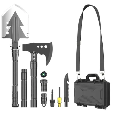 A-OK Multifunctional Engineer Shovel and Axe Set Black Model SD14X-2-F8 Outdoor Camping Folding Car-mounted Extended