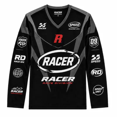 Custom Motocross Jersey Long Sleeve Racing Mesh Shirt Motorcycle Riding Streetwear Top