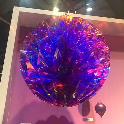 Large Iridescent Christmas Tree Ball Ornament 60cm Diameter for Indoor Hanging Decoration Factory Wholesale
