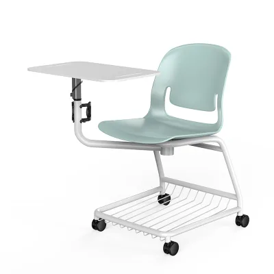 Commercial Training Room Chair Movable With Writing Tablet Metal Frame Rolling Student Chair, Accept OEM Customization