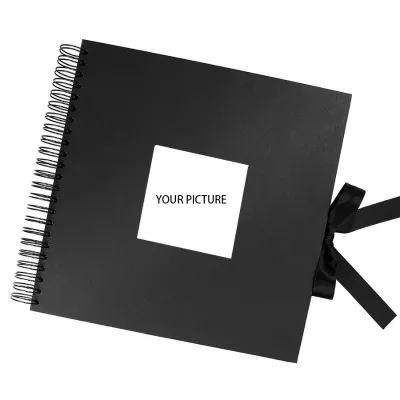 Good Selling Coil Binding Hard Black Paper Wedding Photo Album Scrapbook