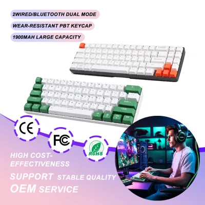 Hot Sale 61keys Dual Mode Custom Mechanical Gaming Keyboard Compatible for Android Windows MAC