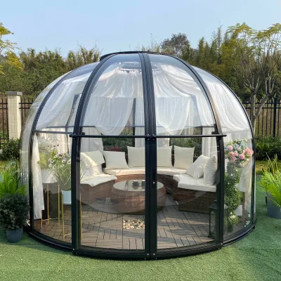 Garden Buildings Aluminium Prefab Hotel Polycarbonate Star Glass Dome House Event Party Tent Tempering Glass House Sunroom