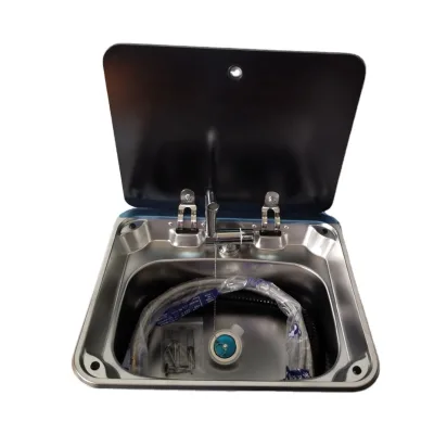 Trailer Gas Stove RV 304 Stainless Steel Vegetable Wash Basin with Gas Stove and Cover Basin Kitchen Stove