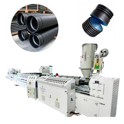 HDPE LDPE Double Wall Corrugated Pipe Extrusion Machine Single Screw High Productivity Sewage Line Filament Plates Wire QINGHANG