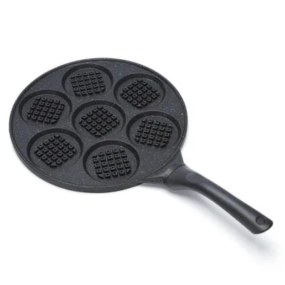 Wholesale Waffle Cake Pan 7 Cups Molds Pancake Pans Non-Stick Breakfast Fryingpan Universal Induction Gas Cooktop