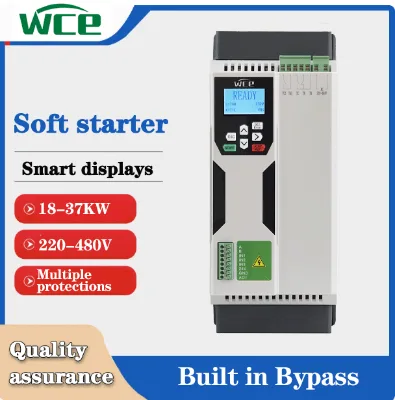 380V 3P Intelligent Soft Starter 18-37KW Built-in Contactor Simulation Test Multi Motor Protection Water Pump HVAC Equipment