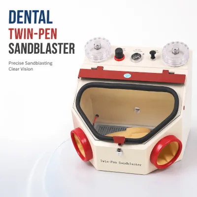 Dental Twin-Pen Sandblaster Technician Restorative Sandblasting Machine Portable Lab Equipment Polishing Device