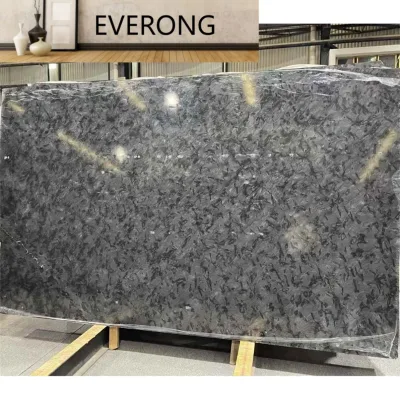 Natural Fantasy Matrix Black Granite Slab Tile Customized Versacing Versaceblack Classical Black Feather Quartzite Countertop