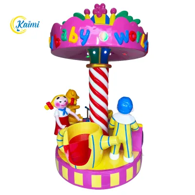 High Quality 3-Seater Carousel Rides for Kids Flashing Musical Indoor/Outdoor Coin Operated Amusement Equipment Shopping Mall