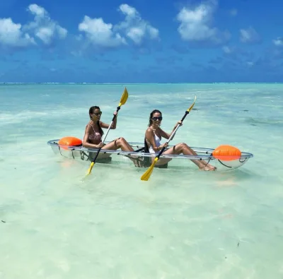 Manufacturer Double Seat clear Kayak Canoe 2 Person Transparent Kayak Boat Sea Fishing clear Kayak for Sale