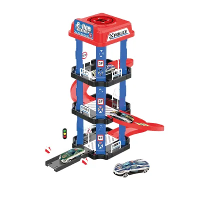 Diy Assembly High Speed Ejection Tracks Plastic Car Slot Toys Construction Railway Gift for Unisex Parking Lot Ages 2-13 1:72