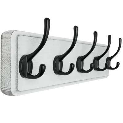 Rustic Pine Solid Wood Coat Rack 5 Hooks for Hanging Clothes Robes Towels Coats-Wall Mounted
