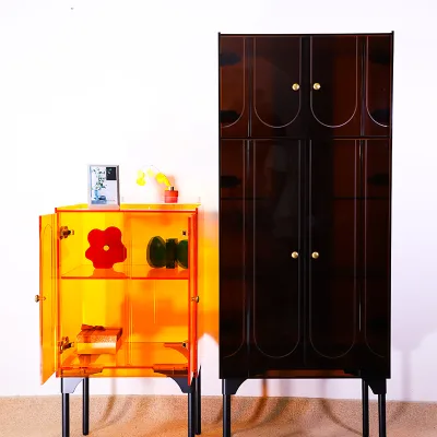 Acrylic Storage Furniture Modern Light Luxury Small Parts Living Room Cabinet Storage Plexiglass Storage Cabinets