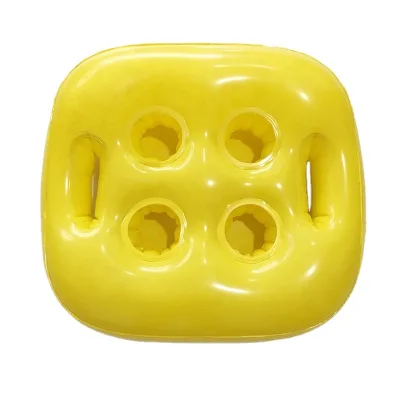 4 Cups Yellow square Inflatable Drink Float Holder