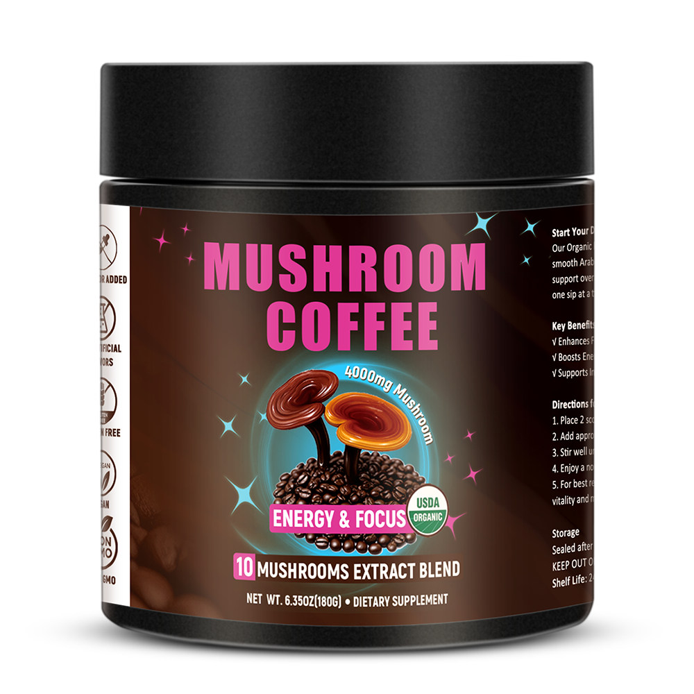 Chinaherbs High Quality Organic Mushroom Coffee Powder OEM Mellow Taste with Fruit Flavored Caffeinated Feature
