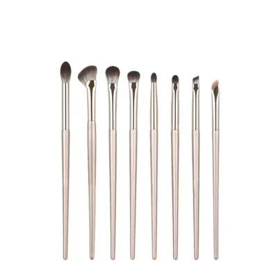 8pcs Soft Hair Eyeshadow Eyebrow Makeup Brushes Set for Eye Shadow Private Label Gold Eye Brush Set Makeup Brushes for Eyes