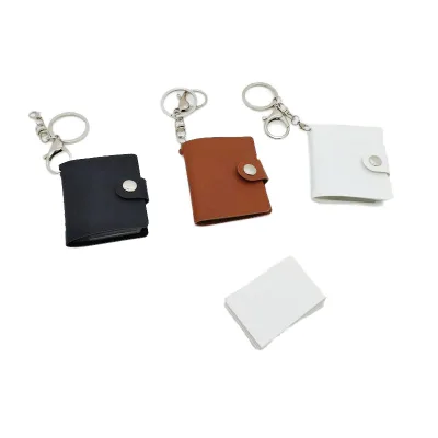 Blank Sublimation PU Leather Photo Frame Keyring Mini Photo Album Diy Printing Keychain for Custom Birthday Anniversary Gift