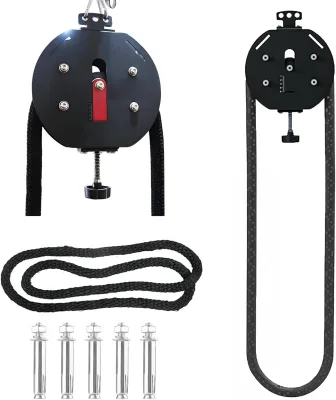 Home Gym Rope Climbing Fitness Equipment Adjustable Resistance Pulley Cable Machine, Portable Wall Mounted Rope