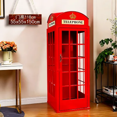 Metal Telephone Booth Book and Newspaper Booth for Bar Shopping Mall Wedding Decoration