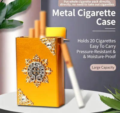 Futeng 2025 Luxury Women's Slim Cigarette Case Portable Aluminum 20 Pieces Square Flip Top Smoking Accessory Custom Logo