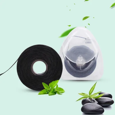 Mint Flavor Black Bamboo Dental Floss 50m Waxed Deep Clean Environmentally Friendly Floss OEM/ODM