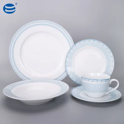 New Product Super White Round Minimalist Ceramic Dinner Set Ecommerce Giveaway with Color Gift Box Packing