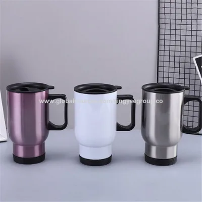 Thermosublimation coated thermos cup 304 double-layer stainless steel portable car cup 14 handle car cup