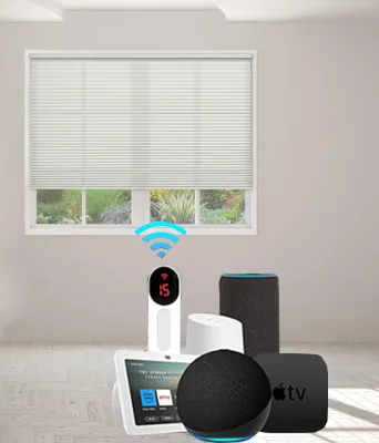 Tuya WiFi Smart Honeycomb Blinds Curtain, Compatible with Alexa Control Cordless Design Quiet Motor Smart Home Compatible