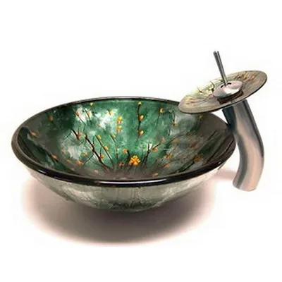 Factory Wholesale Round Coloured Glass Bathroom Sink for Hotel Use