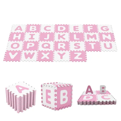 Easy to Clean Children's EVA Educational Play Rug Foam Puzzle Mat with Letters of the Alphabet and Numbers