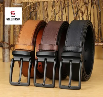 Handmade Retro Cowhide Belt Pants Set for Men Genuine Leather Copper Youth Workwear Top Layer Cowhide Plant Tanned Leather
