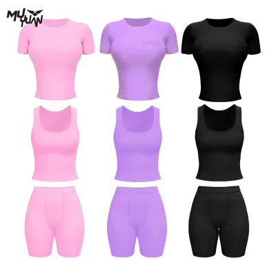 Cotton Loungewear Cute Summer Modest Clothes for Women Custom logo Short Sleeve Shorts Basic 2 Piece Sets Designer Pajamas Xs