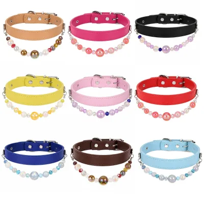 Cross-border Dog Collar Pet Accessory Cute cat Scarf Letter Cartoon Style Holiday DIY Colorful Beaded Necklace Wear-resistant