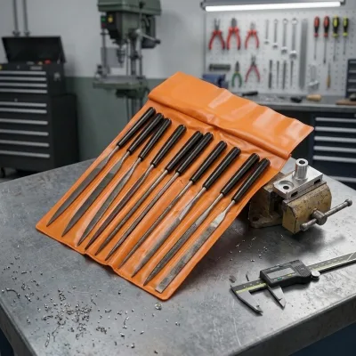 10-Piece Multi-Shape Mini Steel File Set - Versatile Hand Files for Metal Wood Plastic Model Polishing and Edge Trimming