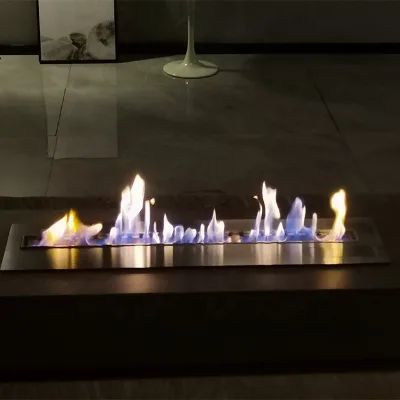 220V Bio Ethanol Electric Fireplace Tabletop Mirrored Freestanding Remote Control Heated Steel for Household Hotel Use Easy Fire