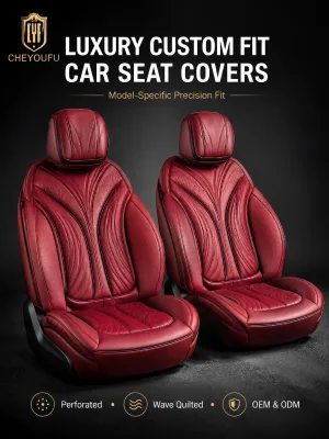 Luxury Custom Fit Car Seat Covers Perforated Leather Wave Quilted Model Specific Automotive Seat Covers OEM ODM