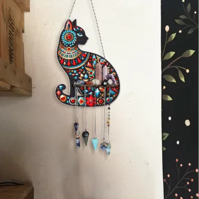Diamond Painting Diy Cat Hanging Shelf Storage