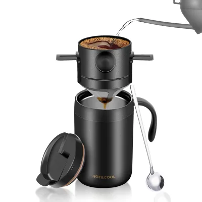 Stainless Steel Coffee Maker Mug Indoor Outdoor Travel Manual Dripper Outdoor Coffee Cup