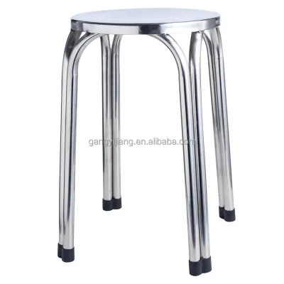 Industrial Design Style 4-Foot Round Metal Lab Stool Stainless Steel Various Sizes for Workshops Laboratories Schools Hospitals