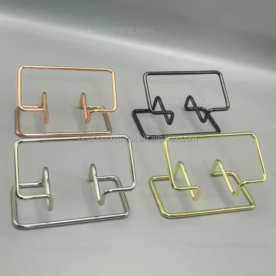 Huabaixin Iron Plated Metal Business Card Box Hotel Front Desk Desktop Card Holder Office Hollow Card Storage Service Equipment