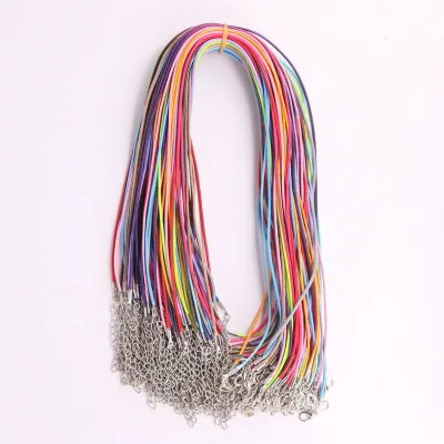 Accessories Hanging Lobster Clasp Simple Waxed Necklace Black Leather Rope Necklace Rope Pendant Rope
