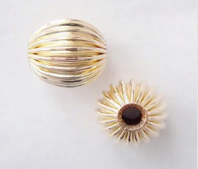 Hot Sale Oval Gold Filled Corrugated Beads 5x4.8mm Hole:Approx 1.5mm 229467