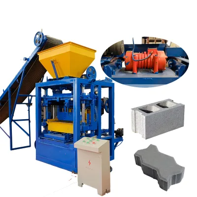 Goldzim QT4-24 Semi-Automatic Hollow Block Making Machine Interlocking Cement Brick Moulding Equipment for African Market