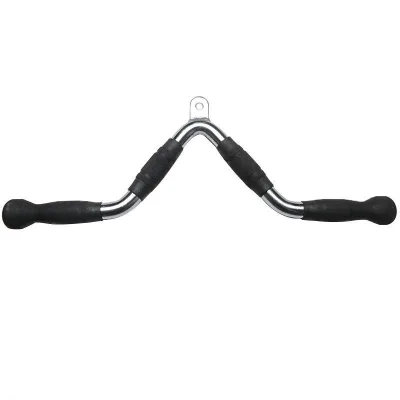 Electroplated Rubber & Steel Lat Pulldown Bar Cable Machine Attachment Durable Gantry Seated Row Pull Back Gym Equipment OEM