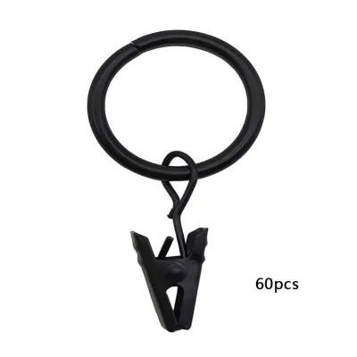 25mm Rustproof Metal Black Curtain Hooks Clips Roman Circle for Curtain Opening Curtain Buckle Hanging Ring