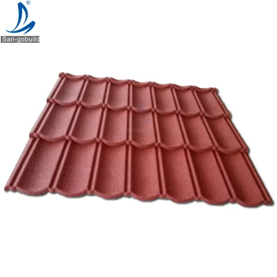 Central America Stone Coated Aluminium Roof Tiles Tegole Green Color Oil Resistant Waterproofing Guangzhou