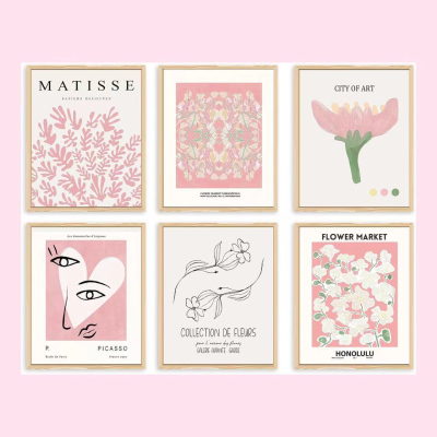 Abstract Matisse Decor Aesthetic Colorful Exhibition Posters Canvas Wall Art for Bedroom Living Room Flower Market